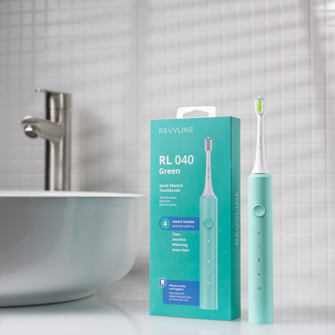 Электрическая звуковая зубная щётка Revyline RL 040, зеленая