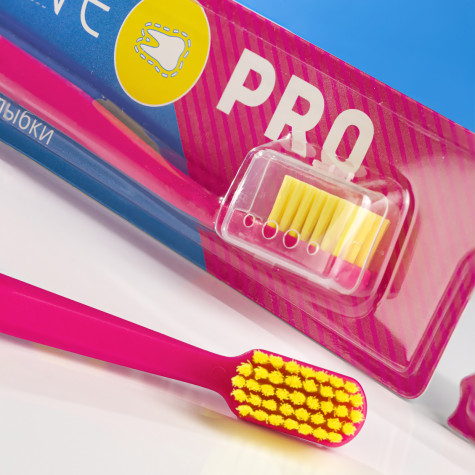 Зубная щетка Revyline SM6000 PRO розовая - желтая, мягкая