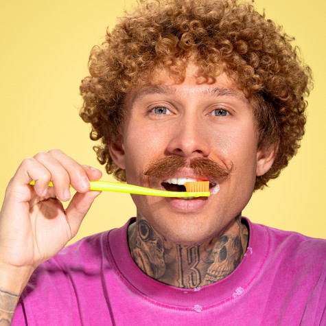 Зубная щетка Revyline SM6000 PRO салатовая - оранжевая, мягкая