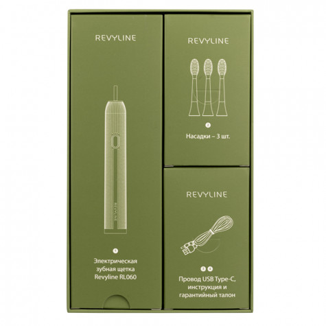 Электрическая звуковая зубная щётка Revyline RL 060, зеленая