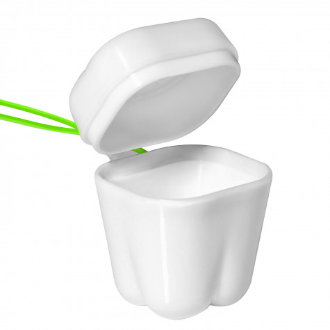 Контейнер Revyline для молочных зубов "Зубик" QT-122, белый - салатовый