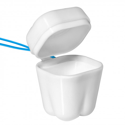 Контейнер Revyline для молочных зубов "Зубик" QT-122, белый - голубой
