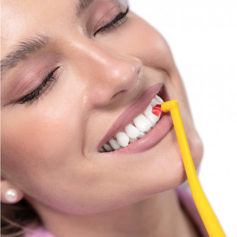 Зубная щетка Revyline SM1000 Single Long 9mm, монопучковая, желтая - красная