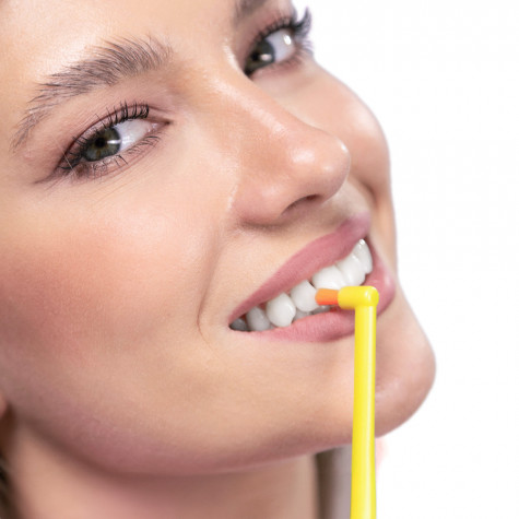 Зубная щетка Revyline SM1000 Single Long 9mm,  монопучковая, салатовая - оранжевая