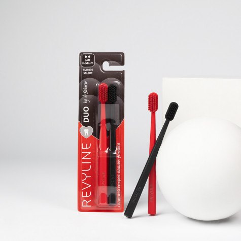 Набор зубных щеток Revyline SM6000 DUO Red + Black  by Dr. Baburov