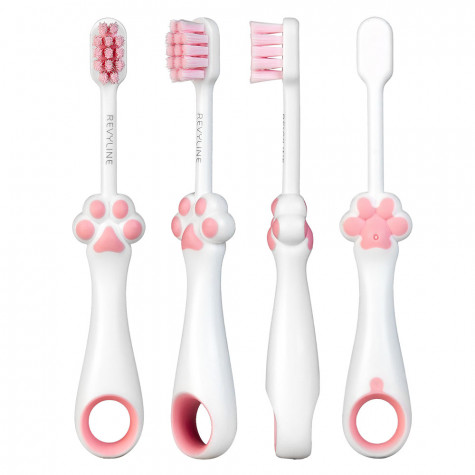 Детская зубная щетка Revyline BabyLapka, от 0 лет, розовая